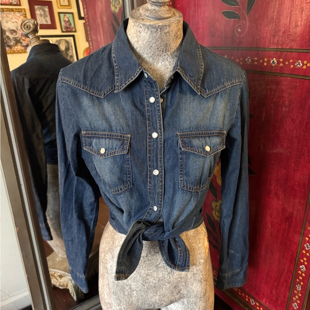 Button down pearl snap western shirt